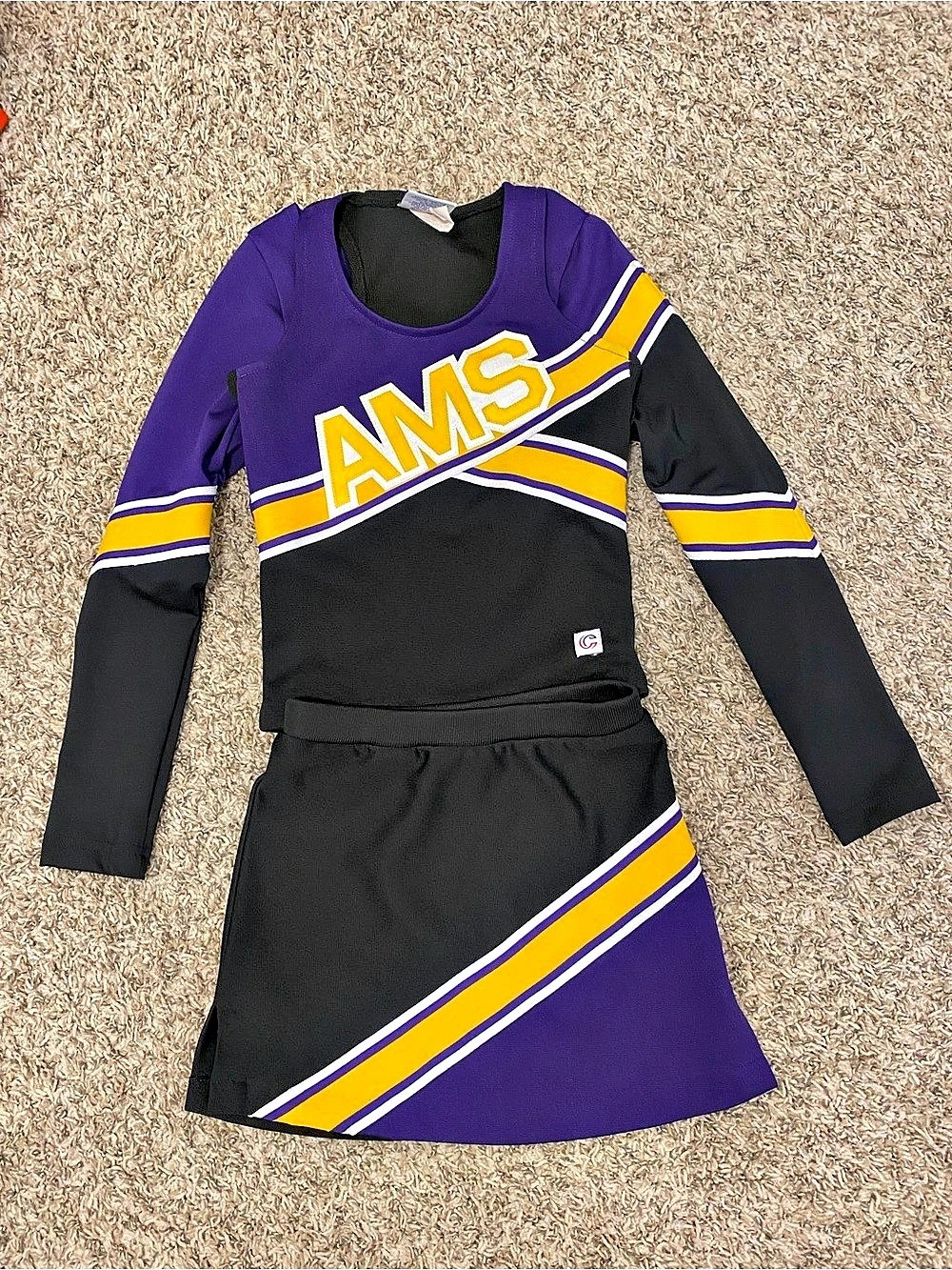 AMS  Cheer Uniform Purple,  Black and Gold